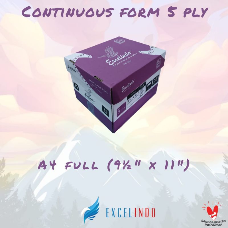 

Kertas NCR 9.5x11"Continuous form 5ply