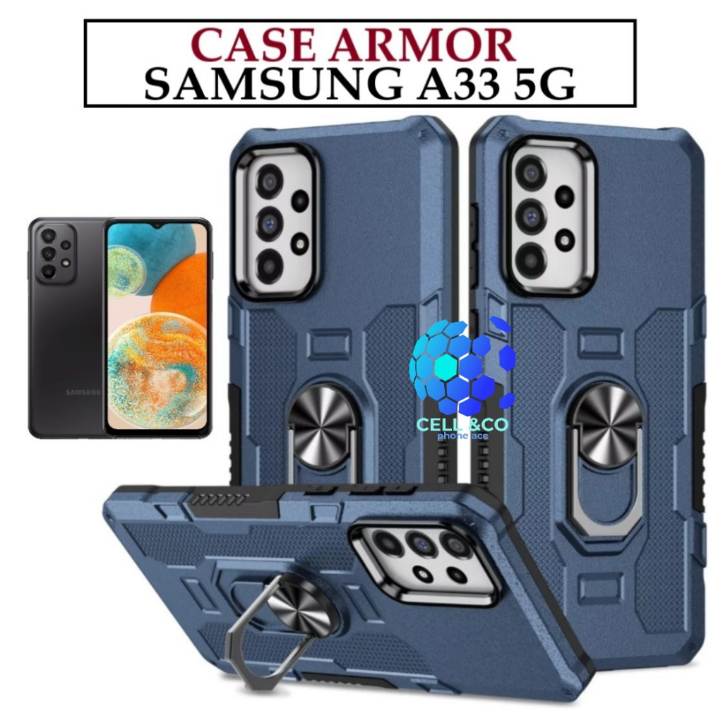 Case Armor SAMSUNG GALAXY A33 5G Iring Cincin Magnetic Kesing Hp Protect kamera Premium Hard Case Standing Robot Pelindung Kamera