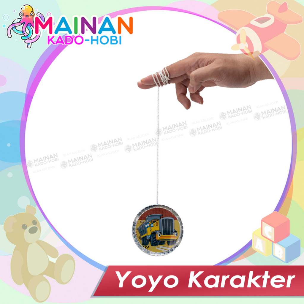 MAINAN SENSORIK ANAK YOYO KARAKTER TRUK KONSTRUKSI