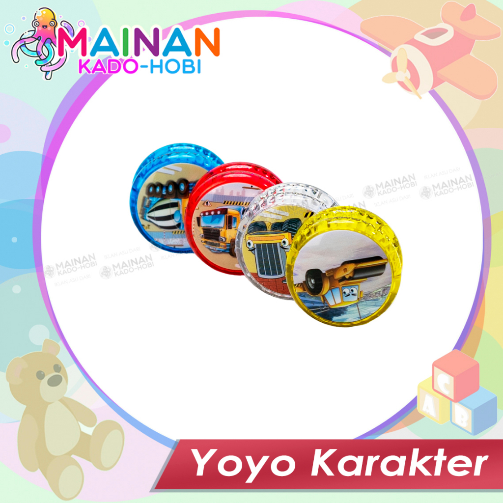 MAINAN SENSORIK ANAK YOYO KARAKTER TRUK KONSTRUKSI