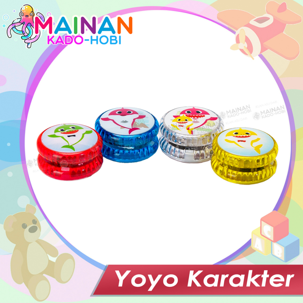 MAINAN YOYO ANAK KARAKTER BONEKA BABY SHARK LUCU