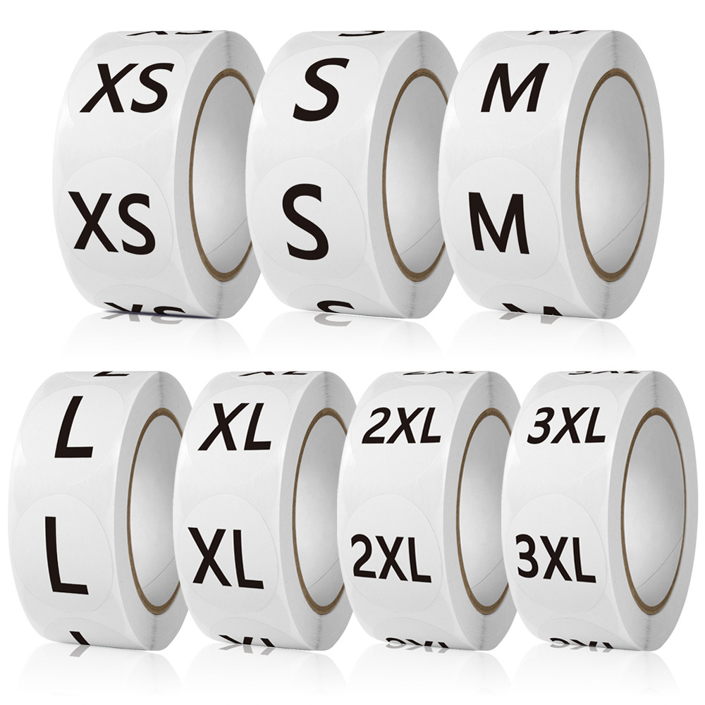 

[DZ] ST606 - 500 PCS / 1 Roll Stiker Label Ukuran Baju S M L XL / Sticker Measurement