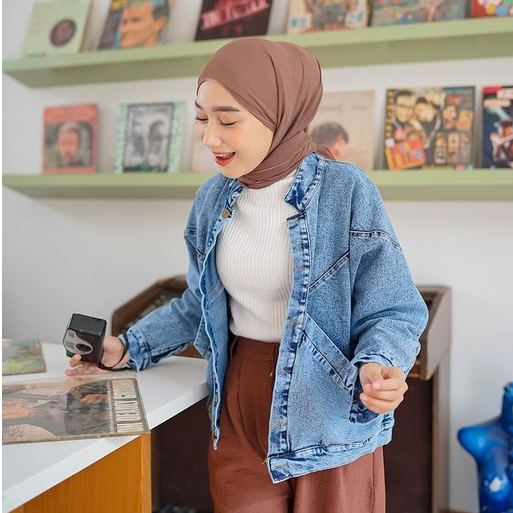 JAKET WANITA JEANS OVERSIZE  ZEE JACKET  KOREA STYLE  TRENDI VIRAL