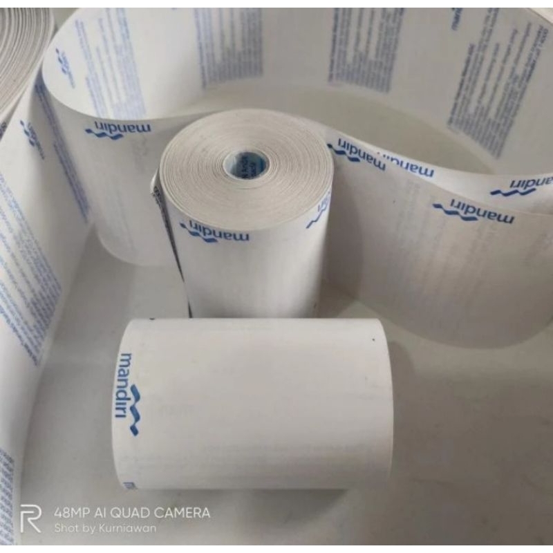 

Kertas kasir thermal logo bank mandiri 57/58x40 full tanpa core