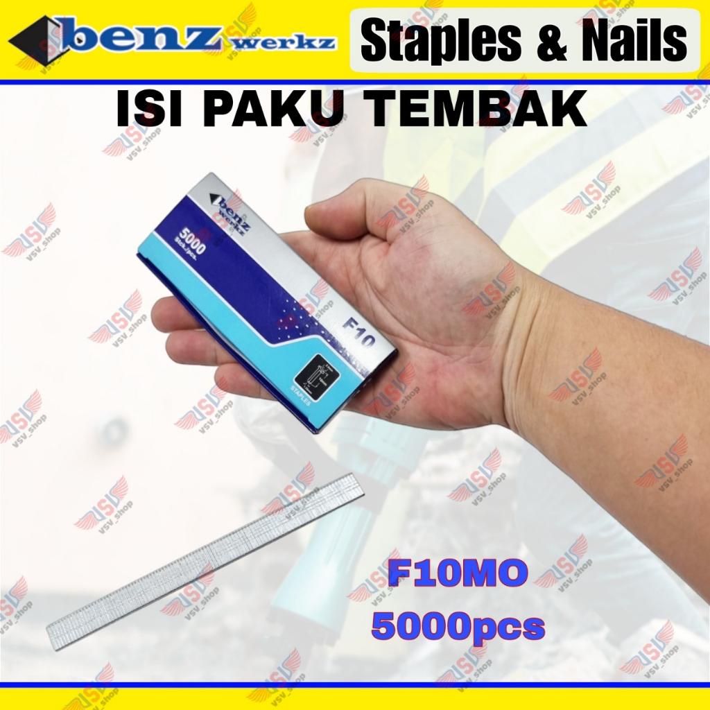 Isi Paku Tembak F10 MO Air Nailer 10mm Brad Finish Nail Air Nailer Refill Staples 10mm