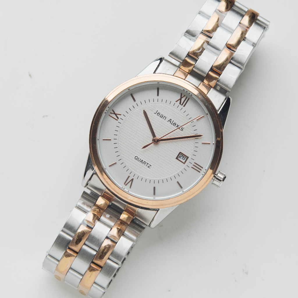 Jam Tangan Rantai Pria Anti Air Jean Alexis NOX GST JA113 - Prestige Edition - White Dial Jam Tangan