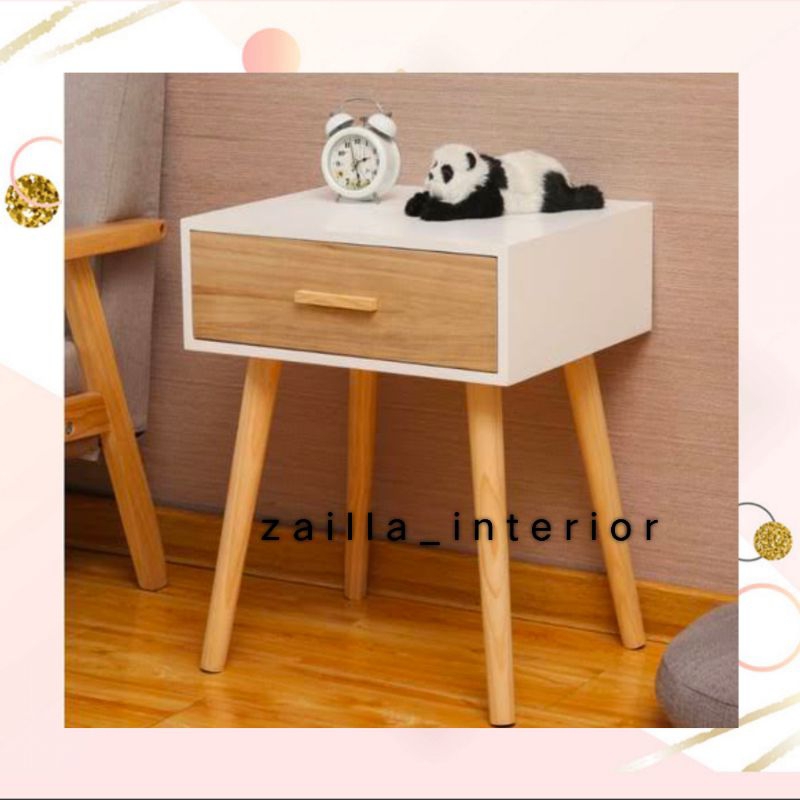 Meja Nakas Kecil Minimalis Laci Kecil Unik Meja Samping Tempat Tidur