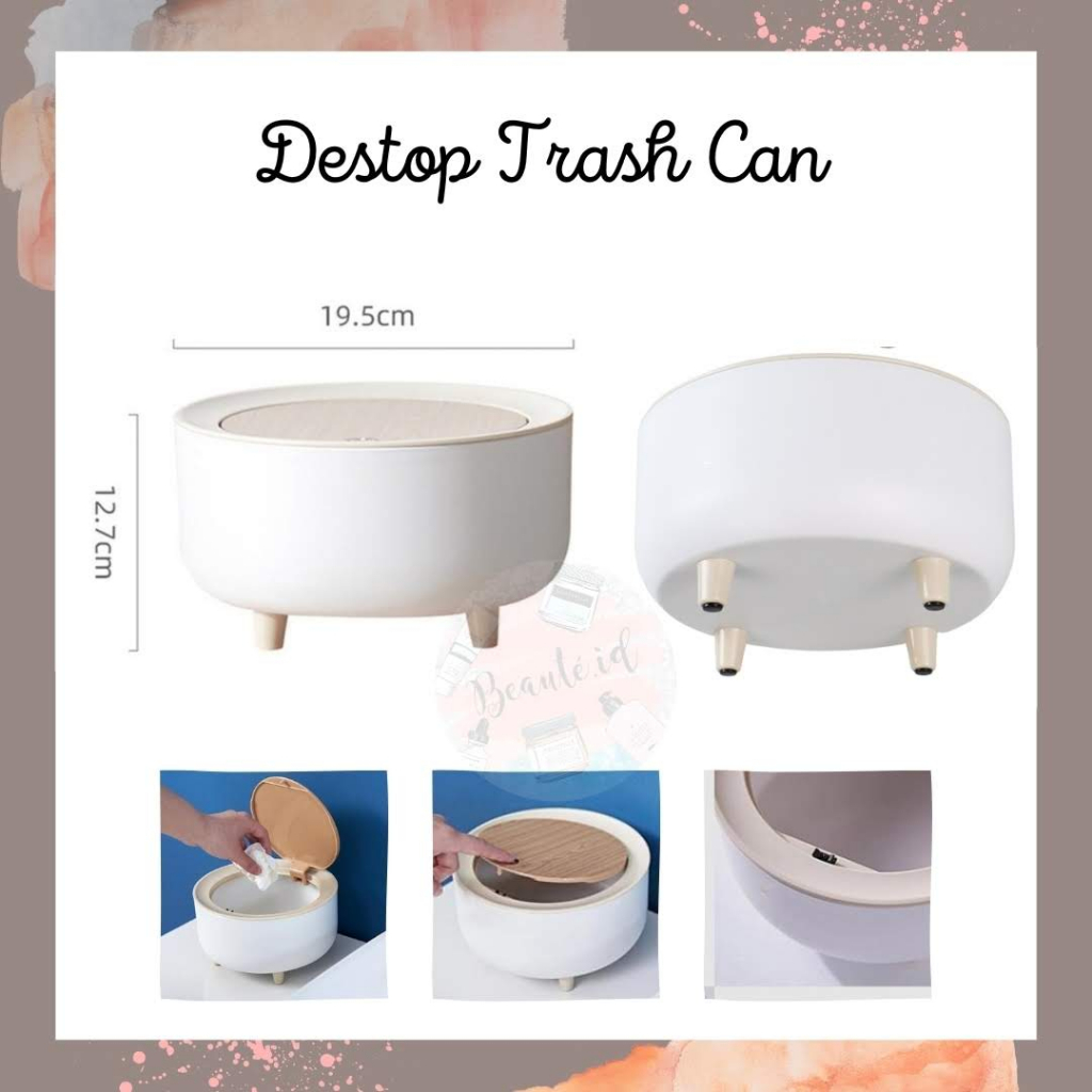 Tempat Sampah Mini Model Tekan Minimalis Aesthetic Portable Desktop Trash Can Kotak Tong Bak Sampah Elegan Untuk Meja Mobil Rumah Bahan Tebal Berkualitas Trash Bin High Pressing