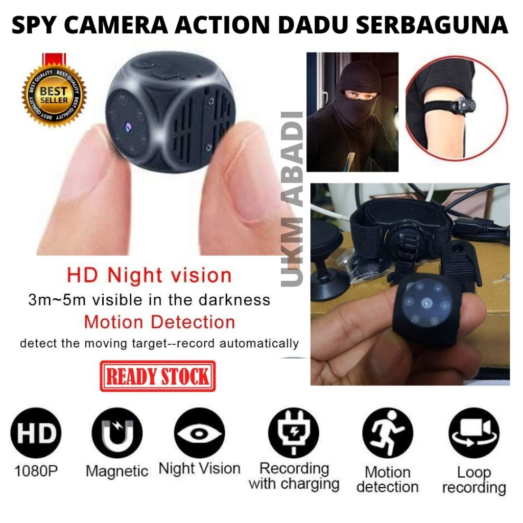 Mini Spy Camera Action Dadu Serbaguna Anti Maling Sensor Gerak