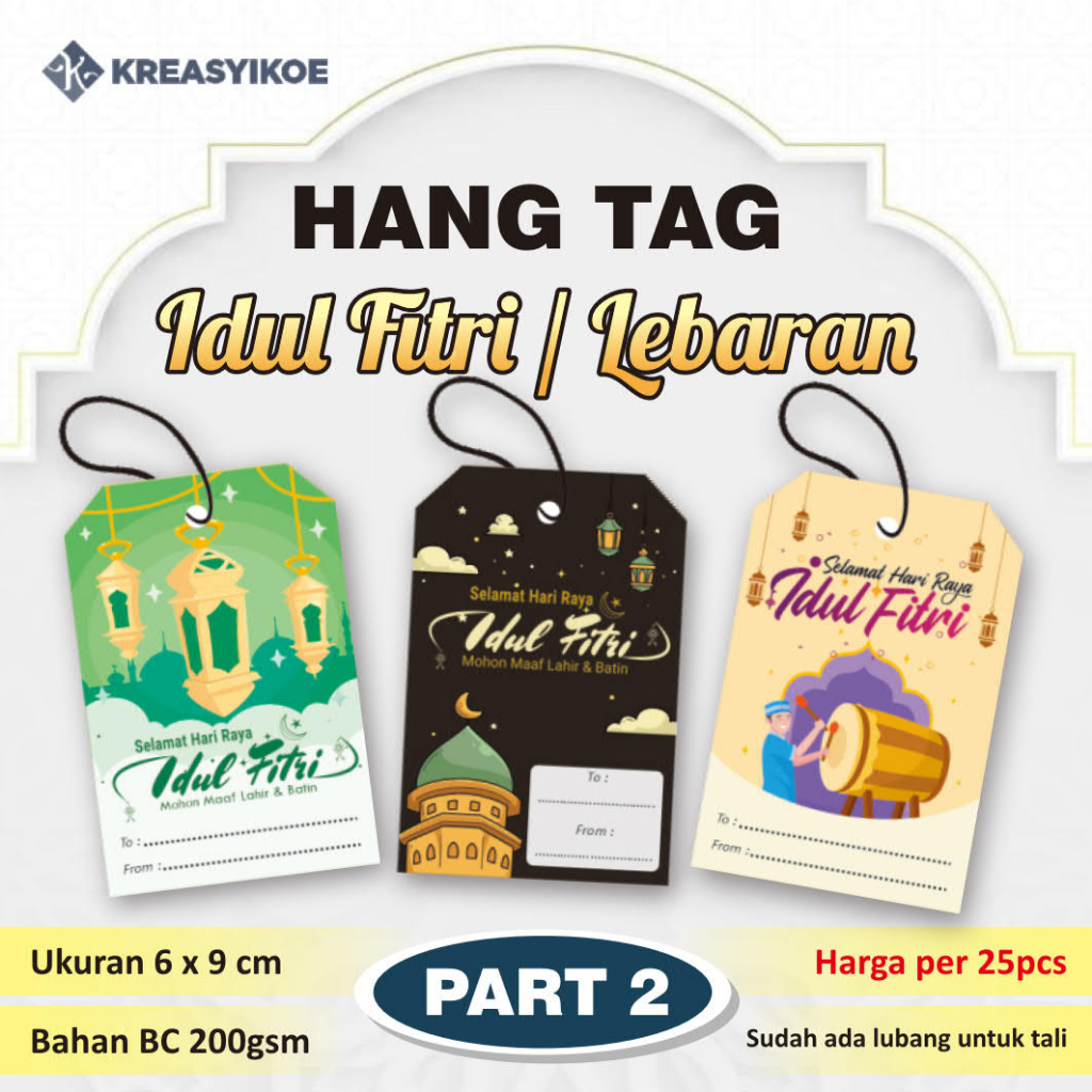 

[25pcs] Hang Tag Lebaran Idul Fitri Label Tag Baju Hampers Parsel Parcel Hadiah Kreasyikoe