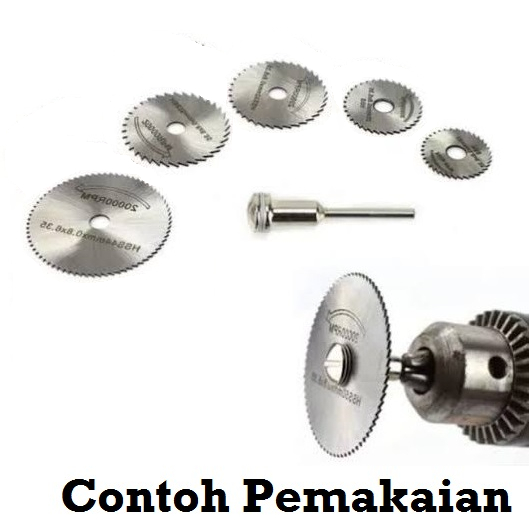[HAEBOT] Mata Potong Gergaji Kayu Set 6pcs Gerinda Mini Grinder Pisau 22mm 25mm 32mm 35mm 44mm Cutting Disc Circular Saw Blade Potong Tipis Plat 6mm Cut Miniatur Wood DIY Hobi