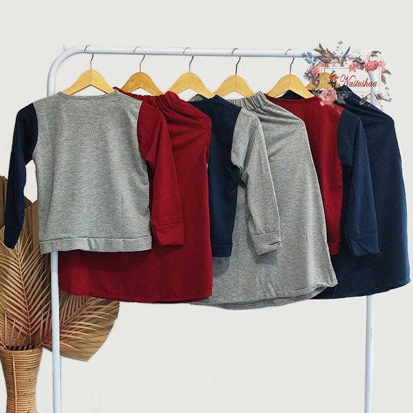 Setelan Anak Perempuan Bahan Babyterry Oneset Kids Atasan + Rok Panjang Kombinasi Warna Motif Karakter Sablon Untuk Anak Usia 7-10 Tahun