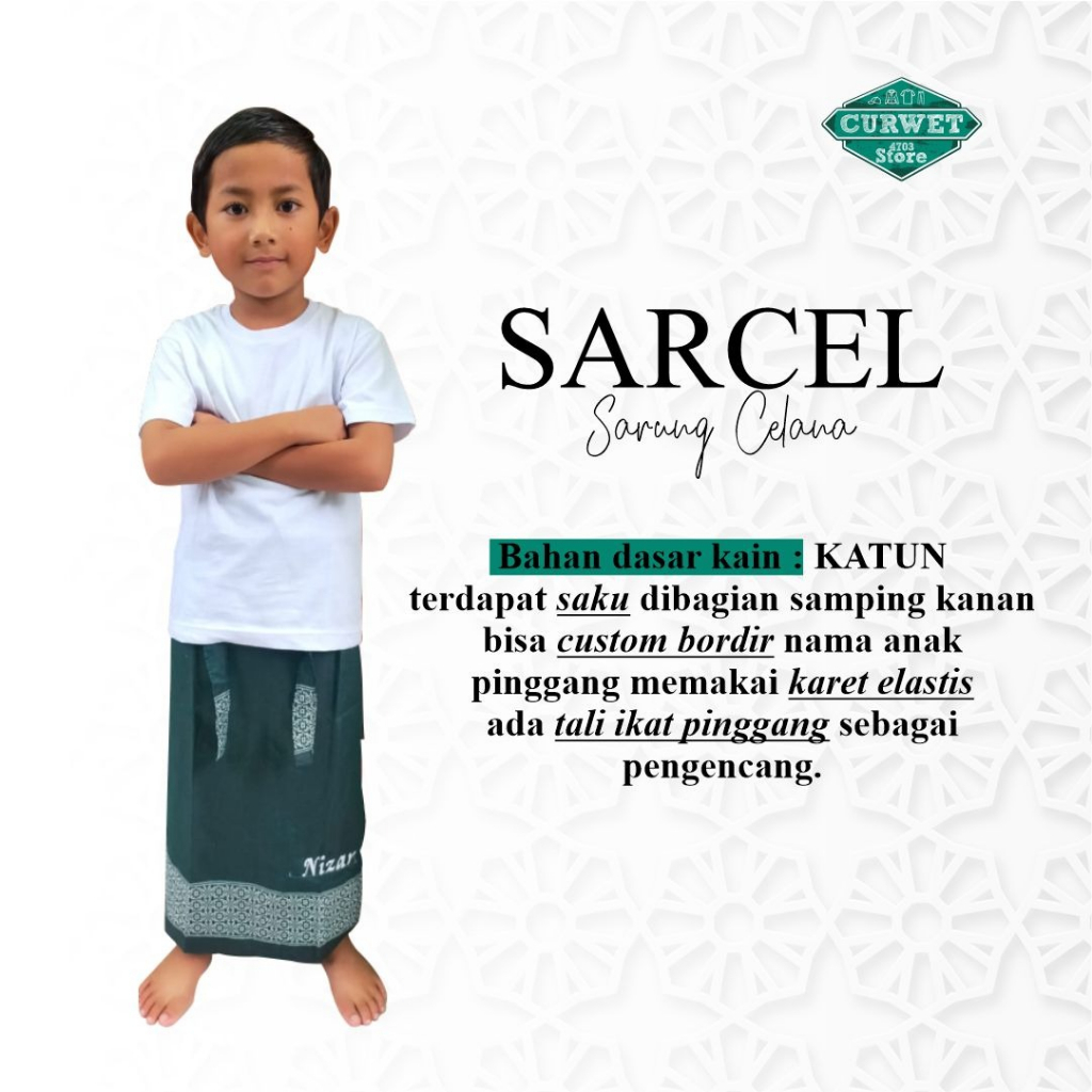 SARUNG CELANA SARCEL ANAK TK &amp; SD GRATIISS BORDIR NAMA SUKA