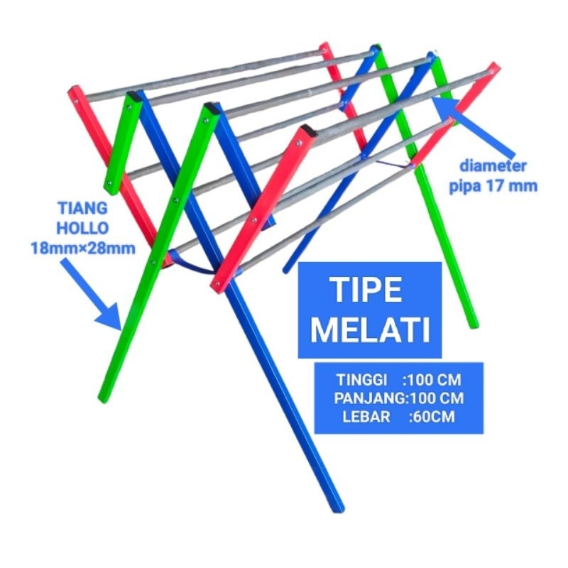 Jemuran Baju/Lipat/Handuk/Pakaian Aluminium