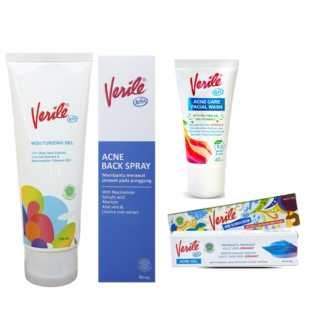 Verile Acne Series (Acne Gel/Acne Blemish Cream/Acne Care Face Wash/Acne Back Spray/Moisturizing Gel)
