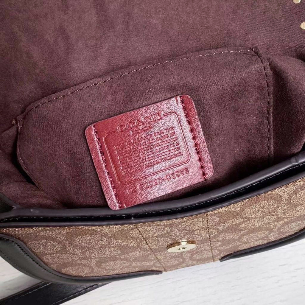 Coach Georgie Saddle Bag In Signature Canvas C2806 C3593 C3241