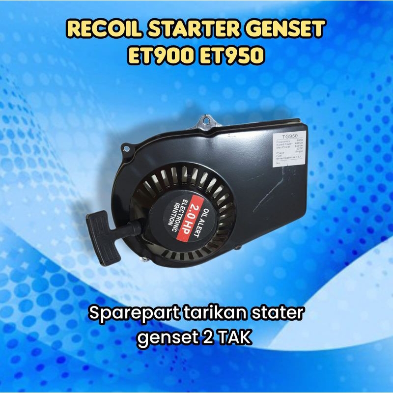 Slah | recoil starter genset 2 tak ET 900 | 950 - jenset generator listrik 750, 900, 950, 1000, 1250