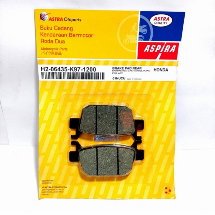 Kampas Rem Cakram Discpad Diskpad Belakang K97 PCX ADV 150 ABS CBS ASPIRA H2-06435-K97-1200 Original Murah 2017