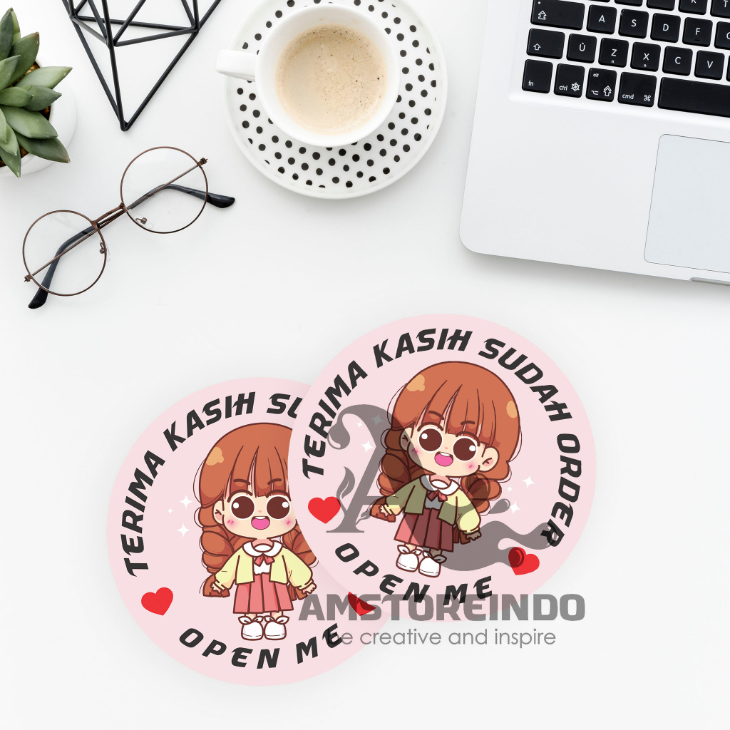 

70 Thank You Sticker 4cm Open Me Label TY053