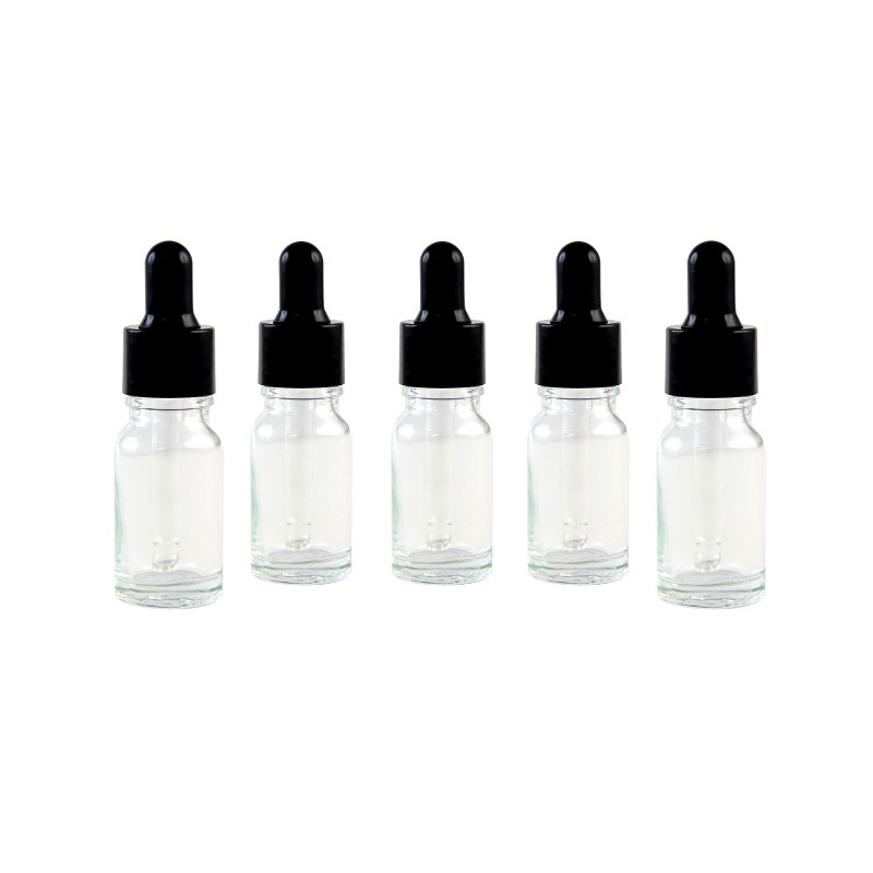 Botol Pipet Warna Bening 10 ML / Botol Kaca Kualitas Tebal dan Murah / Botol Kaca Ring Segel