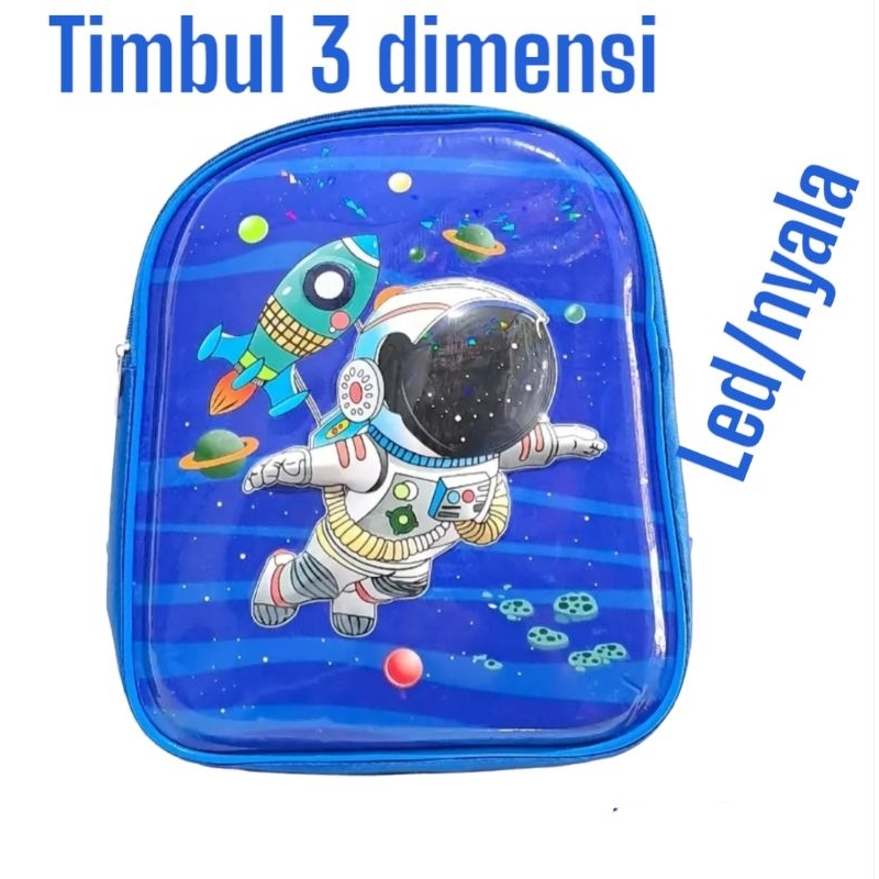 tas anak sekolah/tas anak astronot/tas anak sd astronot/tas snak tk astronot/tas anak laki laki astronot/tas anak timbul led/tas anak timbul/tas anak ransel laki laki/tas anak sd laki laki