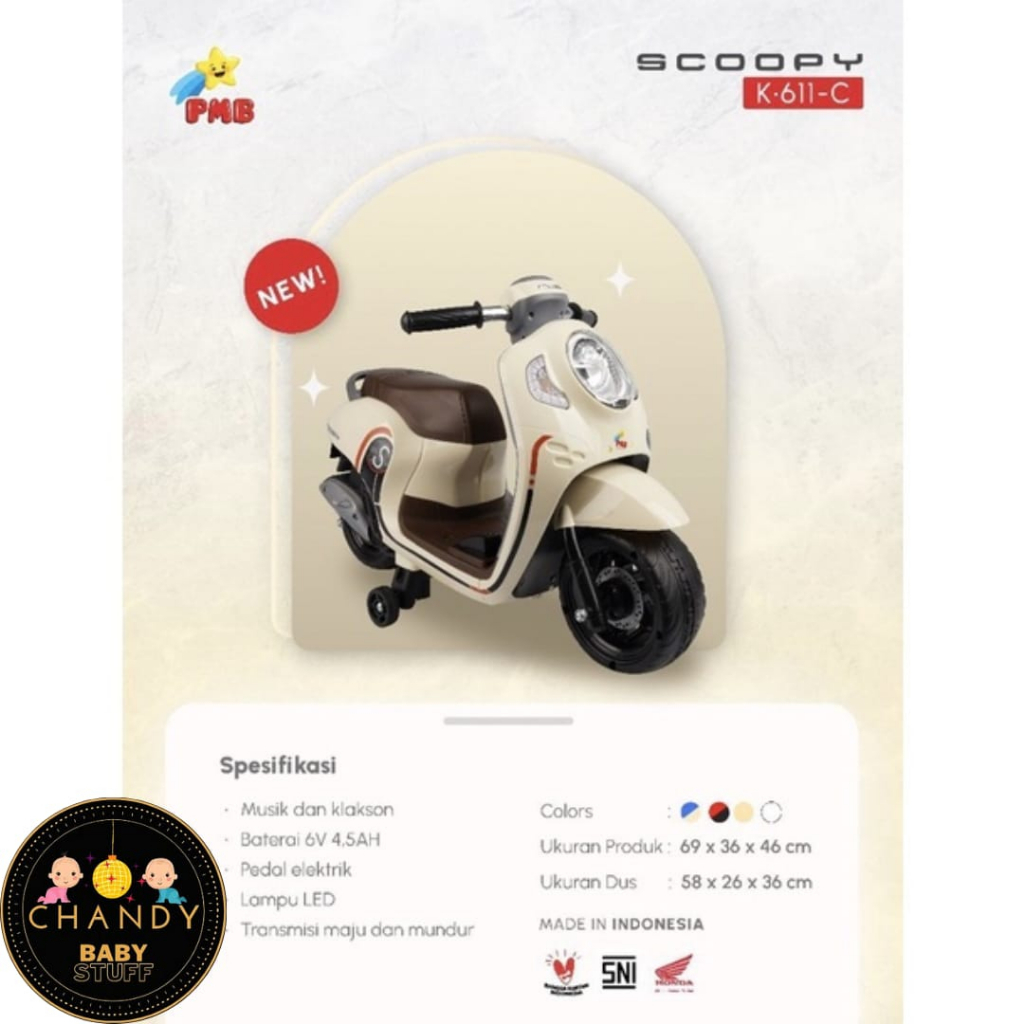 MAINAN MOTOR AKI ANAK PMB K 611C HONDA SCOOPY