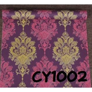 Wallpaper Sticker Murah Ukuran 45Cm X 9m Motif Batik Bunga CY1002 Wallsticker