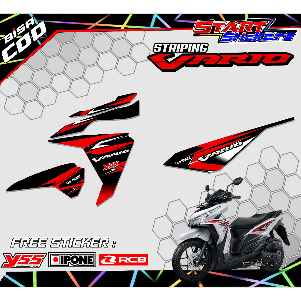 STRIPING VARIASI HONDA VARIO 125 & 150 LED TAHUN 2015 - 2017 / STICKER MOTOR HONDA VARIO 125
