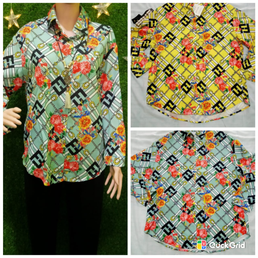 KEMEJA WANITA 2023/KEMEJA PANJANG WANITA MOTIF BUNGA /KEMEJA WANITA TERKINI