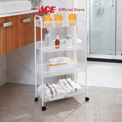 Krisbow Rak Besi Sepatu Serbaguna Troli Barang Dapur Susun Kamar Mandi