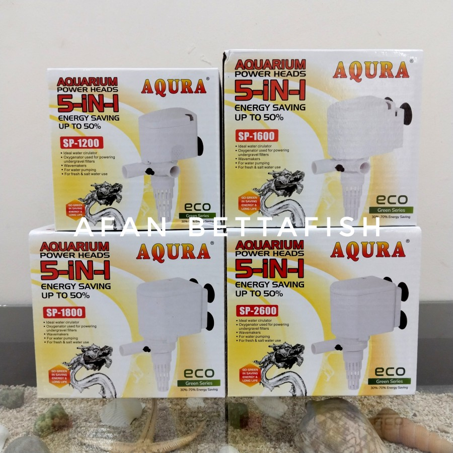 Pompa Celup Aquarium Aqura SP 1200 1600B 1800 2600 Power Head Akuarium