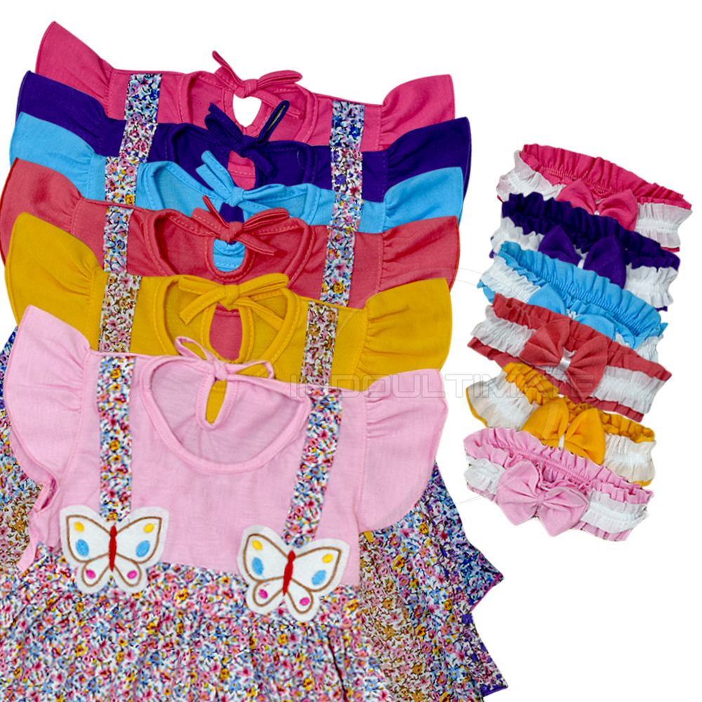 1Pcs Baju Dress Bayi Perempuan + FREE Bando TRS-125