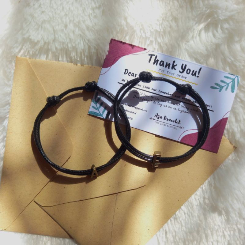 GELANG TALI INISIAL/COUPLE/HURUF (GELANG TALI HANDMADE)