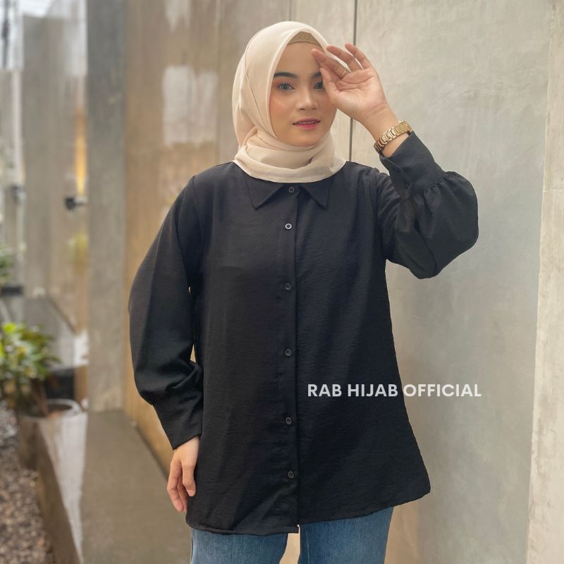 Kintan Blouse Atasan Kemeja Basic Polos Wanita Crinkle Airflow Premium