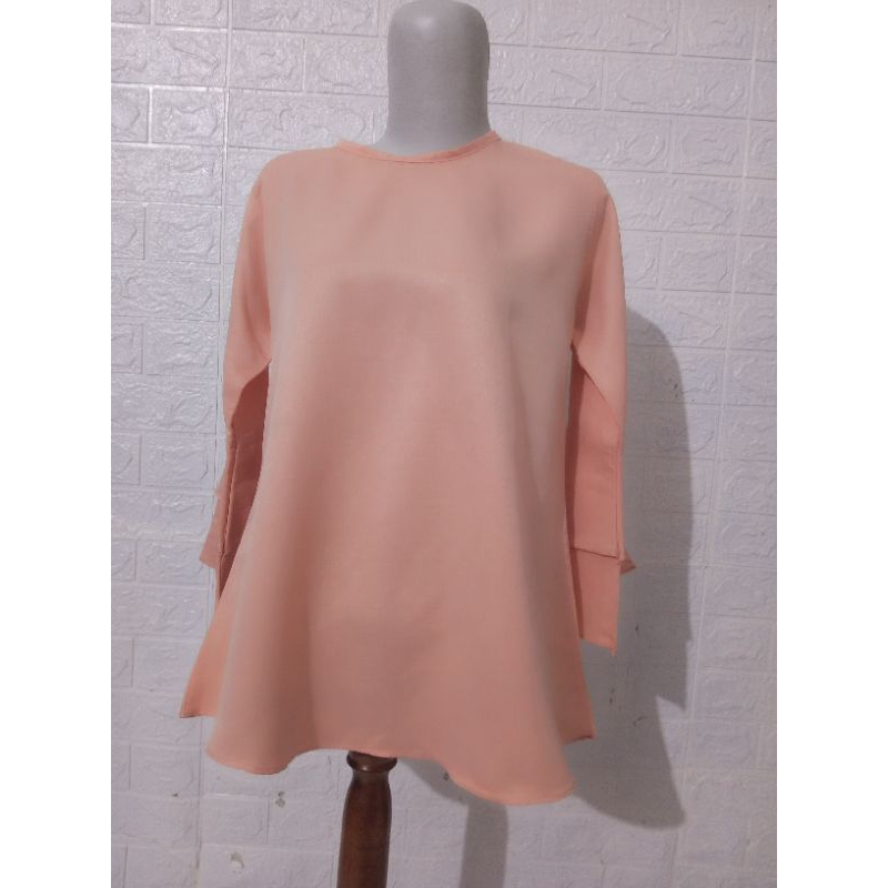 Tunik Polos warna pink Salmon