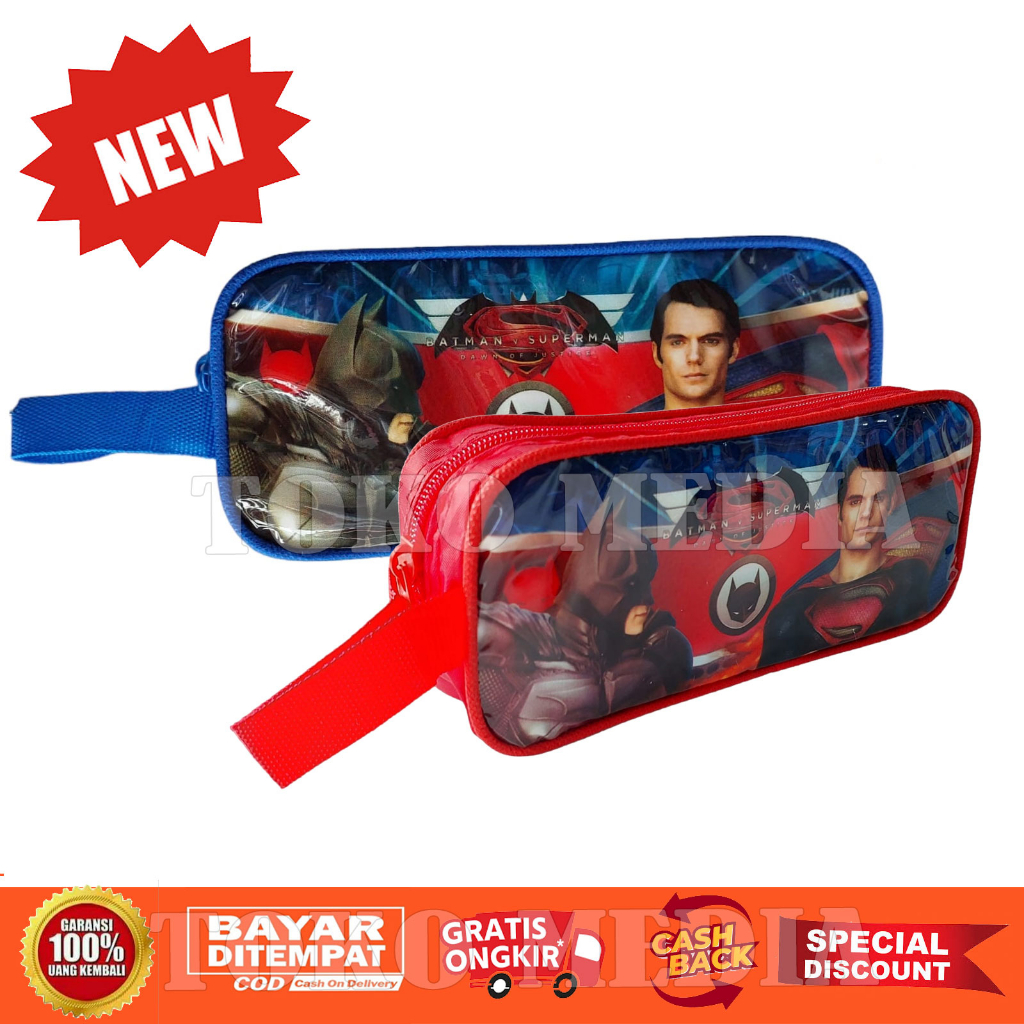 

Tempat Pensil anak Bentuk Kotak Dengan Tali Gantung Karakter Kartun Populer lucu favorit Tema Superhero