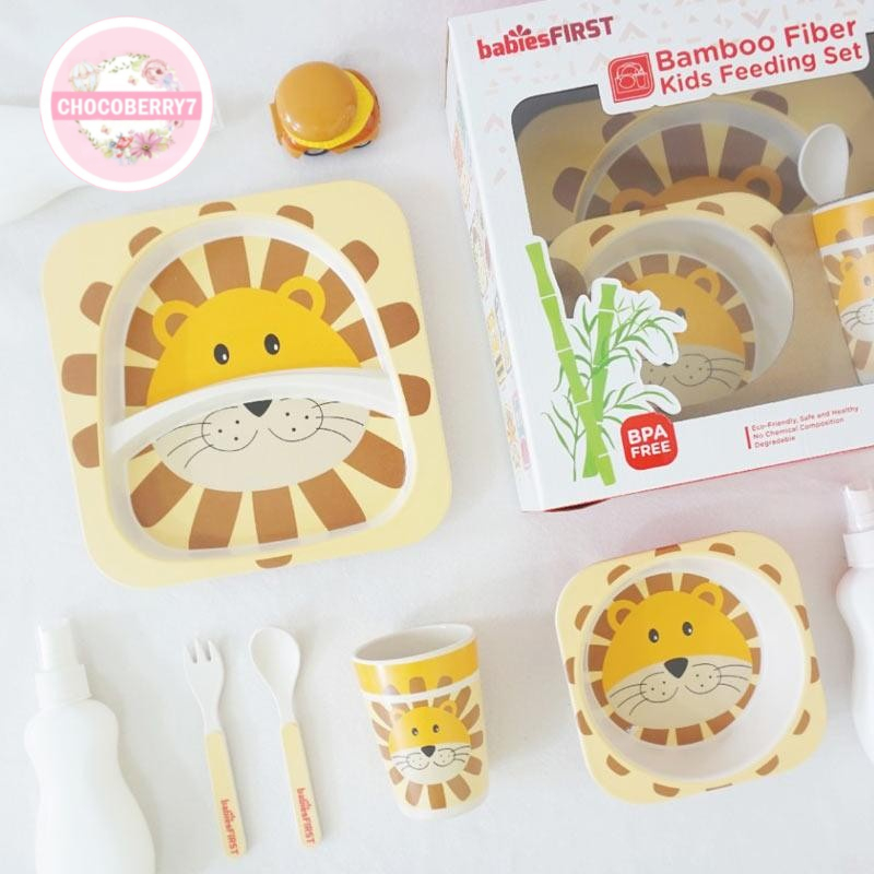 BABIES FIRST BAMBOO FIBER KIDS ANIMAL FEEDING SET / Alat Makan Bayi Mangkok Piring Bayi BF501