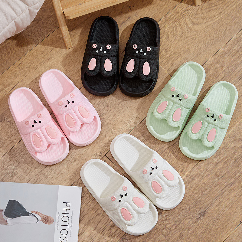 Selop Sandal Cewek Slip On PVC Cute Rabbit Sendal Kelinci Rumah Nyaman Slipper Korea Soft Rubber Non Slip / Selop Wanita Sandal Jelly Slop Wanita Perempuan Gadis Impor Murah Kualitas