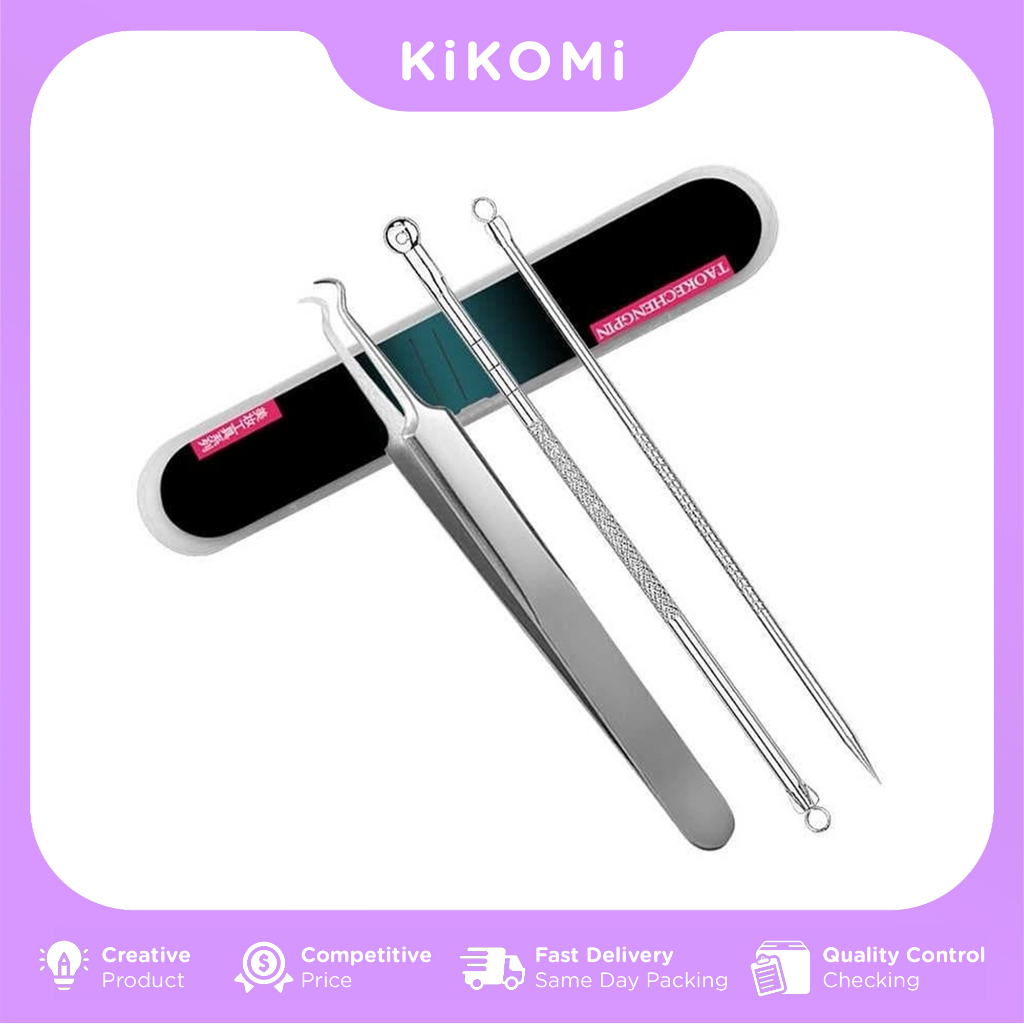 PINSET JEPIT KOMEDO Jerawat Stainless-Alat Facial Pembersih Blackhead KK