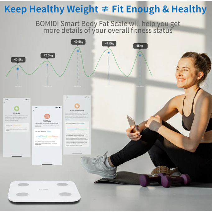 Bomidi Smart Scale Body Fat S1 Timbangan Badan Digital Pintar