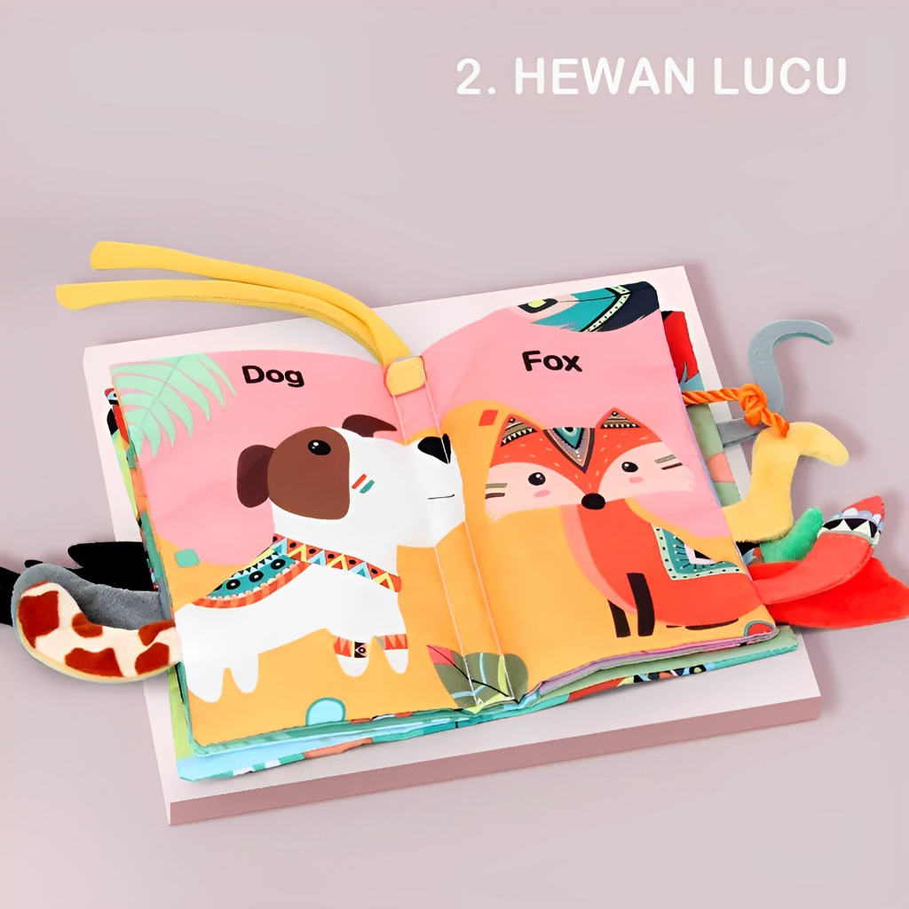 Cloth Book Animal Lembut | Mainan Edukasi Anak Perempuan Laki Laki | Hadiah Ulang Tahun Anak Terbaru 2023