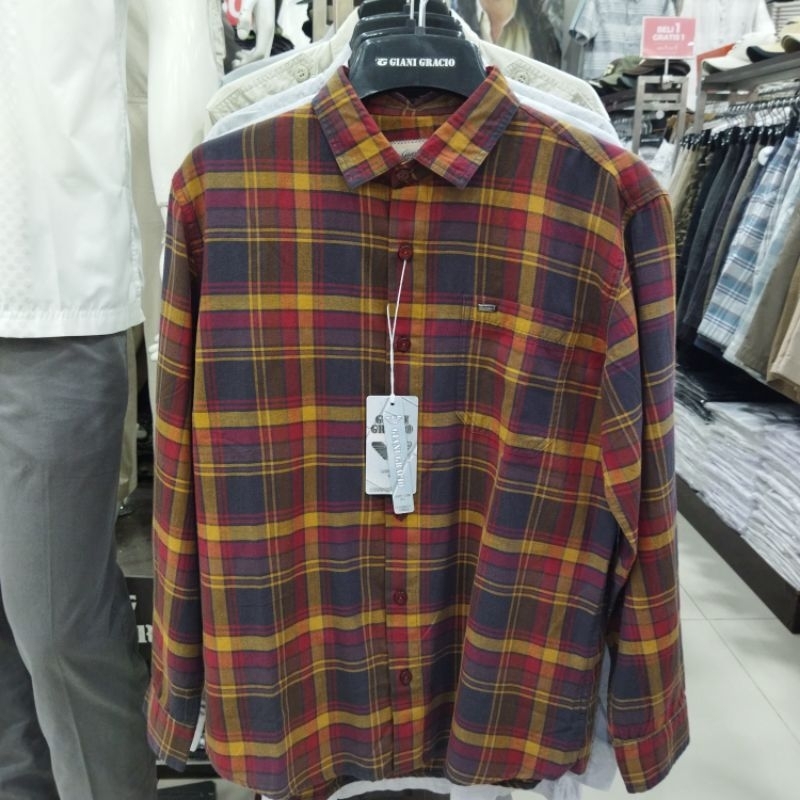 giani gracio kemeja pria lengan panjang kotak-kotak
