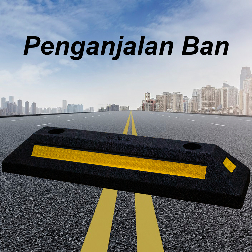 Ganjalan Batas Parkiran / Pengganjal Ban Mobil Karet 54 x 14 x 8 cm