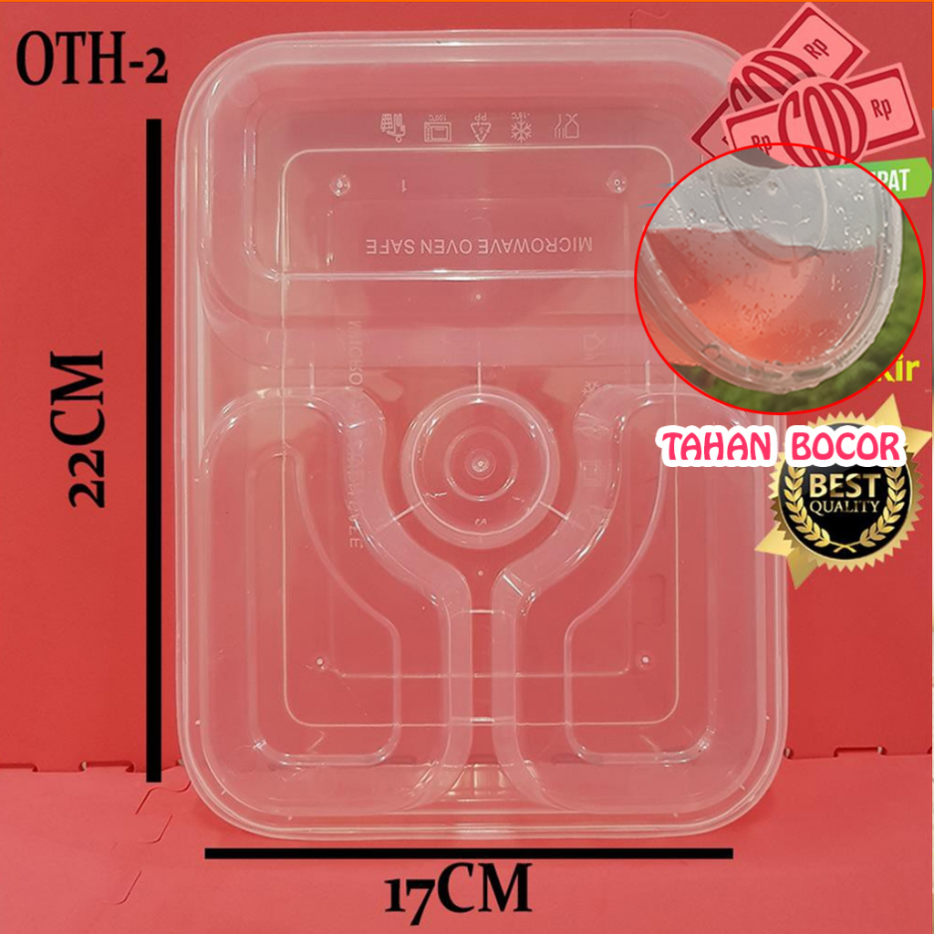 Thinwall tray Bento box 3in1  Sekat/ Tempat Makanan Plastik OTHS 2