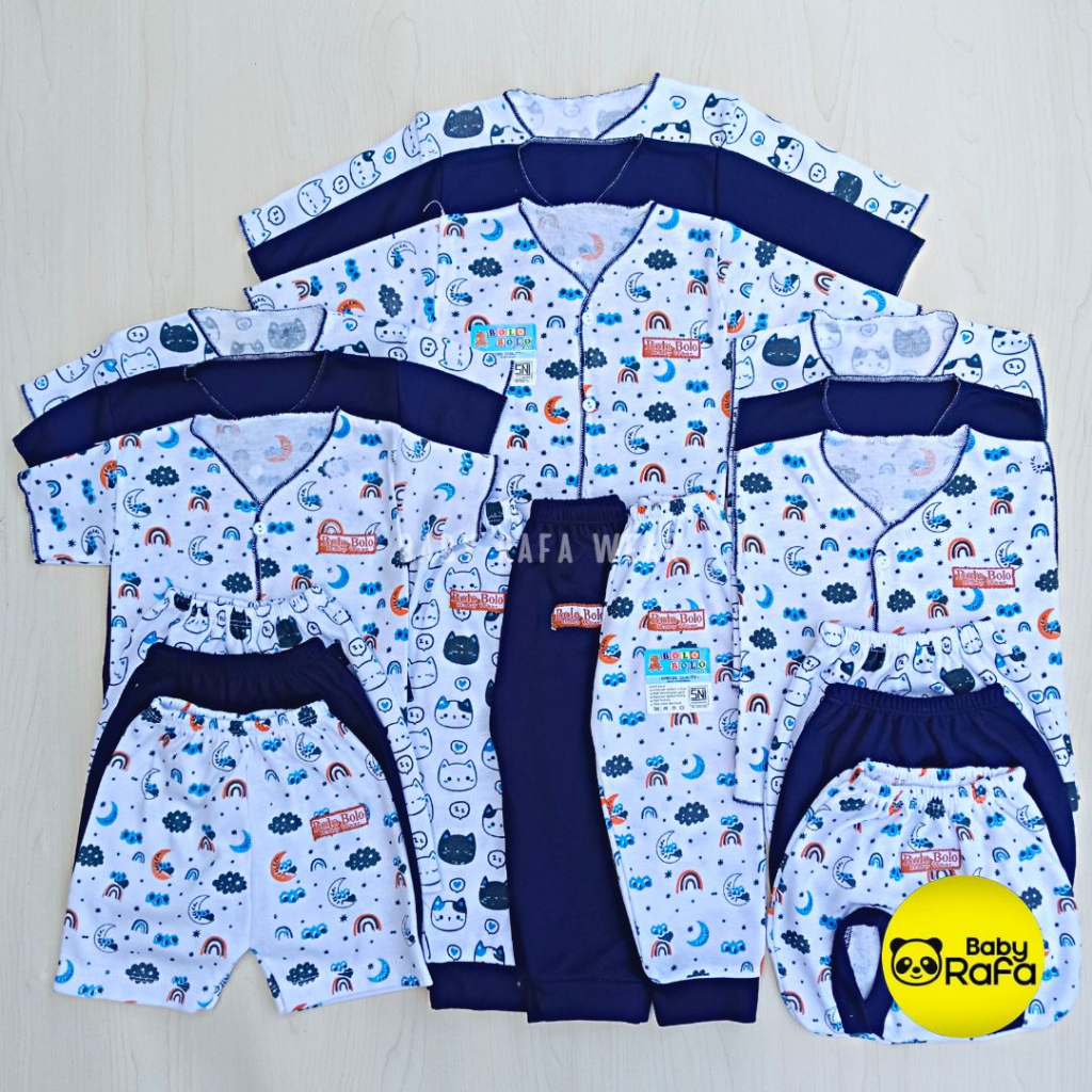 	 Serian Navy - 18 PCS Paket Lahiran Setelan Baju Bayi Celana Bayi Baru Lahir Gift Set Baby merk SNI Bolo - Bolo NAVY SERIES	
