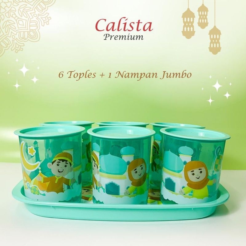 PROMO TERBARU Toples tobaki nampan set  7in1/TOPLES TOBAKI SET CALISTA 6 Toples Plus Nampan Baki Ukuran 0.6 Liter/TOPLES LEBARAN MODEL BARU/ Toples lebaran super jumbo