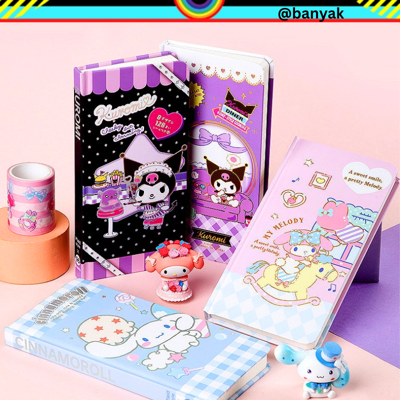 NOTEBOOK DIARY HANDBOOK KT SANRIO WEEKLY PLANER CINAMORROL MELODY KUROMI SQUARE GRID INNER PAGE FOR SCRAPBOOK JOURNALING @banyak