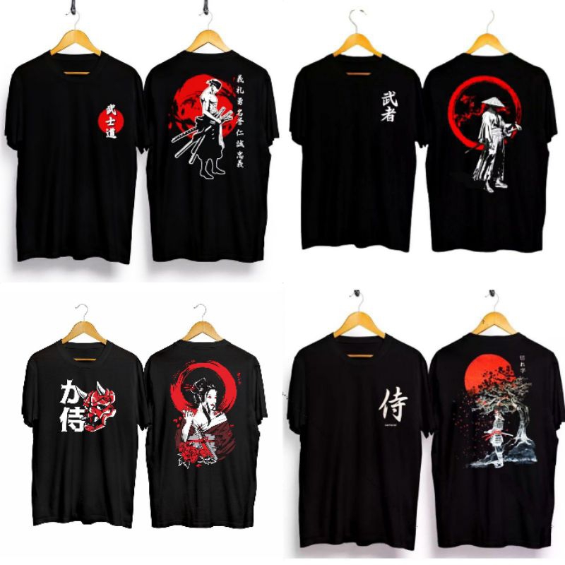 ( 100Rb Dapat 5 kaos ) Kaus Distro/Kaus Nya Anak Jaman NOW Kaos Sablon Samurai In Jepang ( Kaos Anim