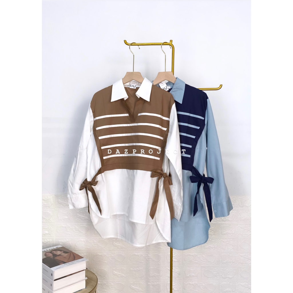 Rexa Shirt Kemeja Polos Kemeja stripe Kemeja mix outer by dazproject