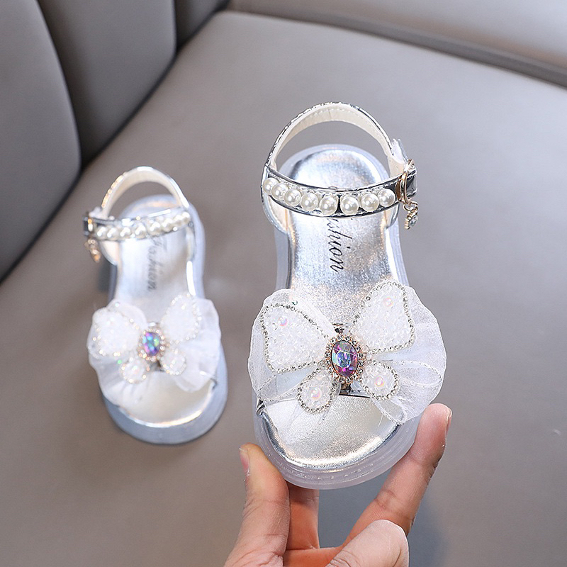 S393b Sandal anak perempuan import mutiara bling bling